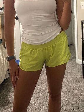Lululemon yellow hotty hot shorts